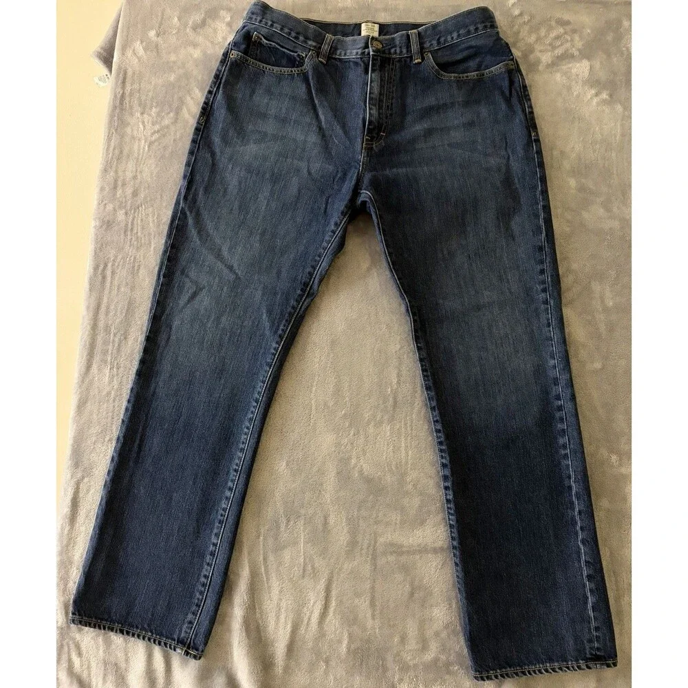 J Crew Mens Vintage Slim Straight  Blue Jeans Size 36 x 32 Cotton